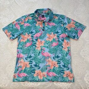 Construct Performance Golf Polo Tropical Flamingo Size Large